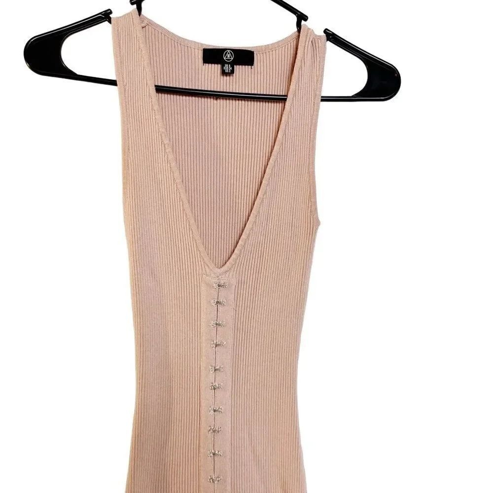 Missguided Ribbed Corset Bodycon Mini Dress Light Pink Size 2 - Picture 4 of 8